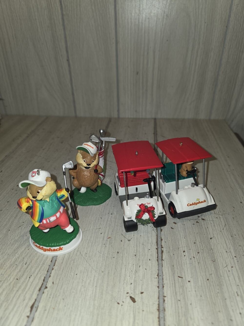 Hallmark Caddyshack Gopher Golfer 4 Christmas Tee Ornaments 2007 11 12 13 Kitchy